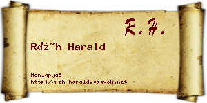 Réh Harald névjegykártya